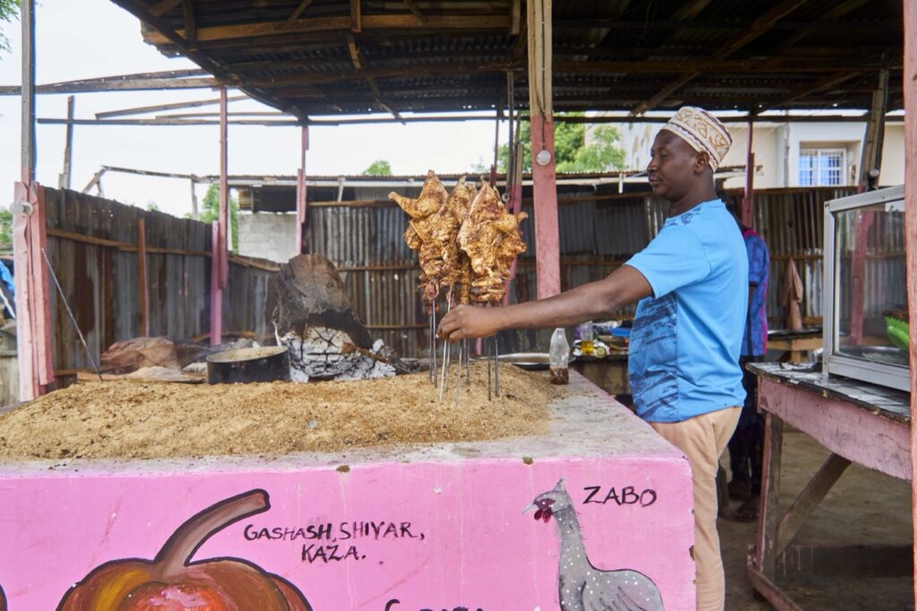 Spiced chicken suya skewers
